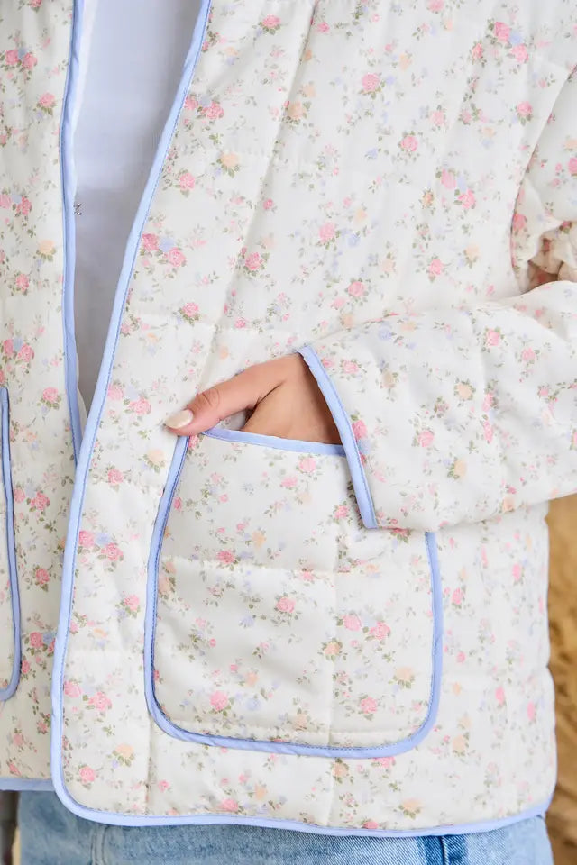 Soft Vintage Floral Quilted Jacket