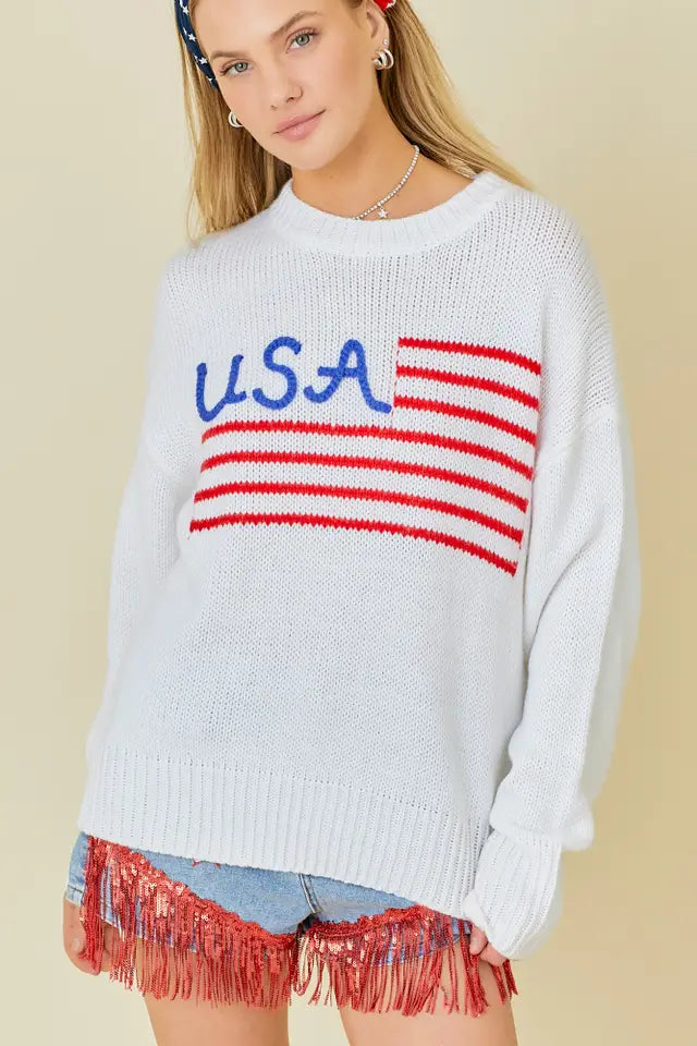 USA Stripe Flag Sweater