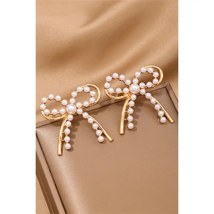Pearl Bow Earrings