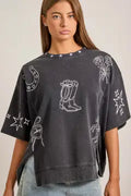 Midnight Western Rodeo Oversized Tee