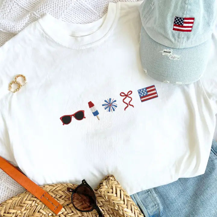 Patriotic Icons EmbroideredTee