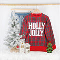 Ruby Red Plaid Holly Jolly Sequin Sweatshirt