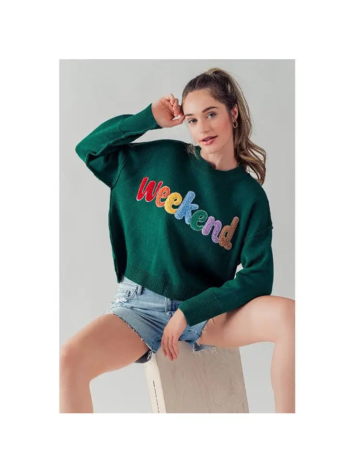 Weekend Ready Chenille Knit Pullover Sweater