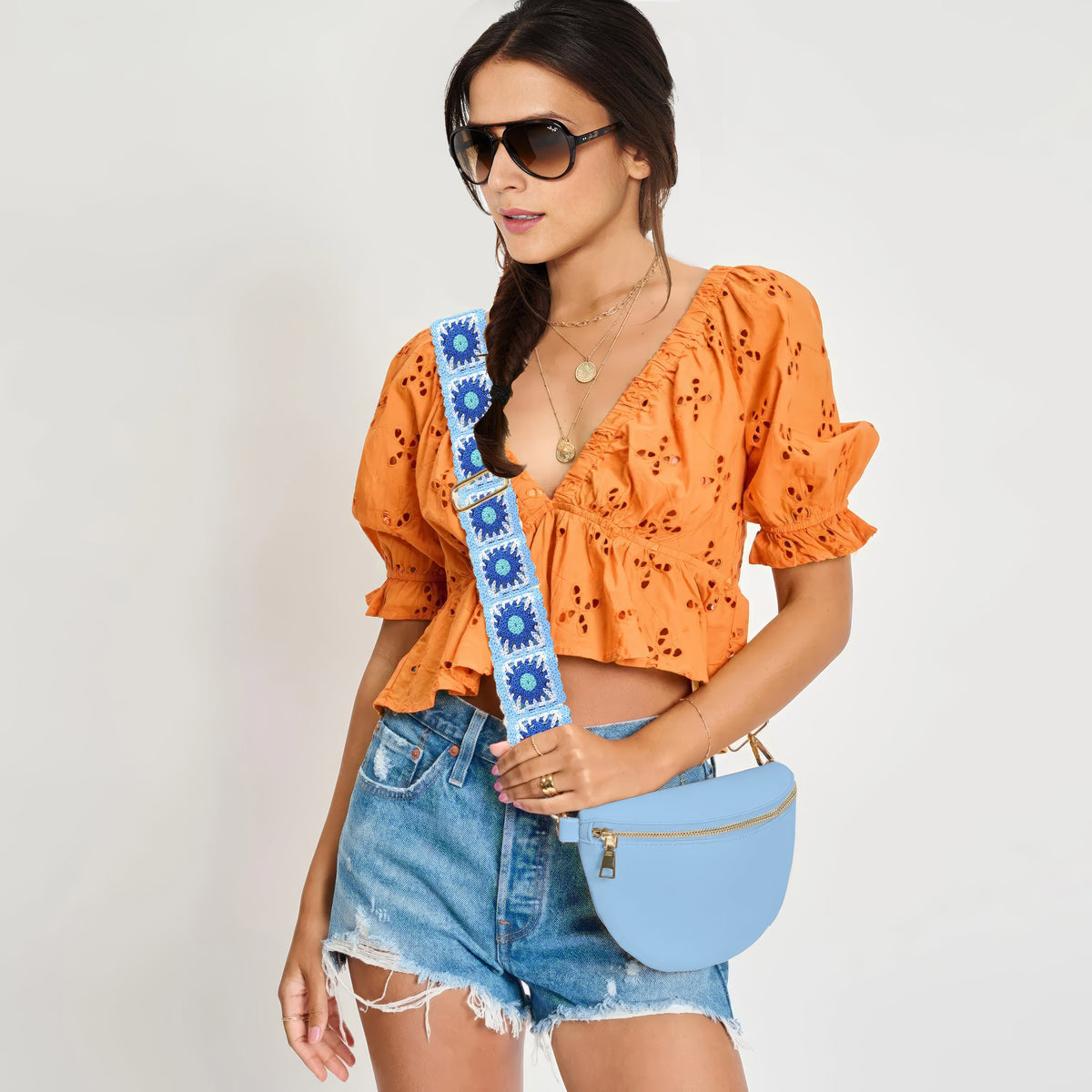 Vintage Boho Crochet Belt Bag