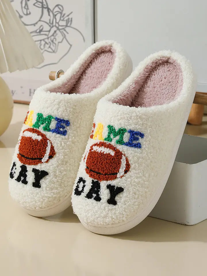 Game Day Plush Football Slippers