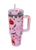 40oz Happy Halloween Tumbler w/Handle & Straw