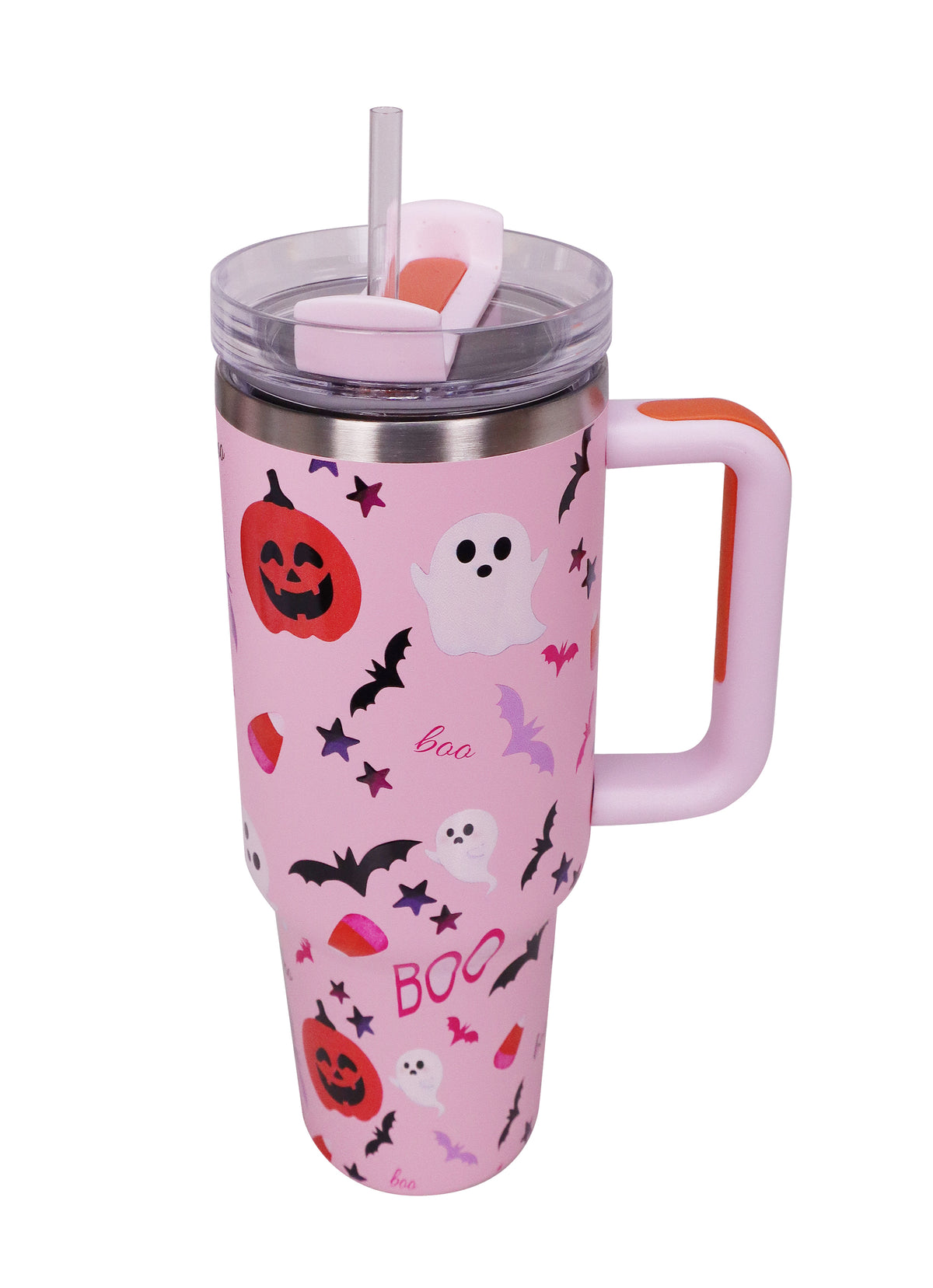40oz Happy Halloween Tumbler w/Handle & Straw