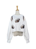 Game Day Sequin Football Cropped Sweatshirt