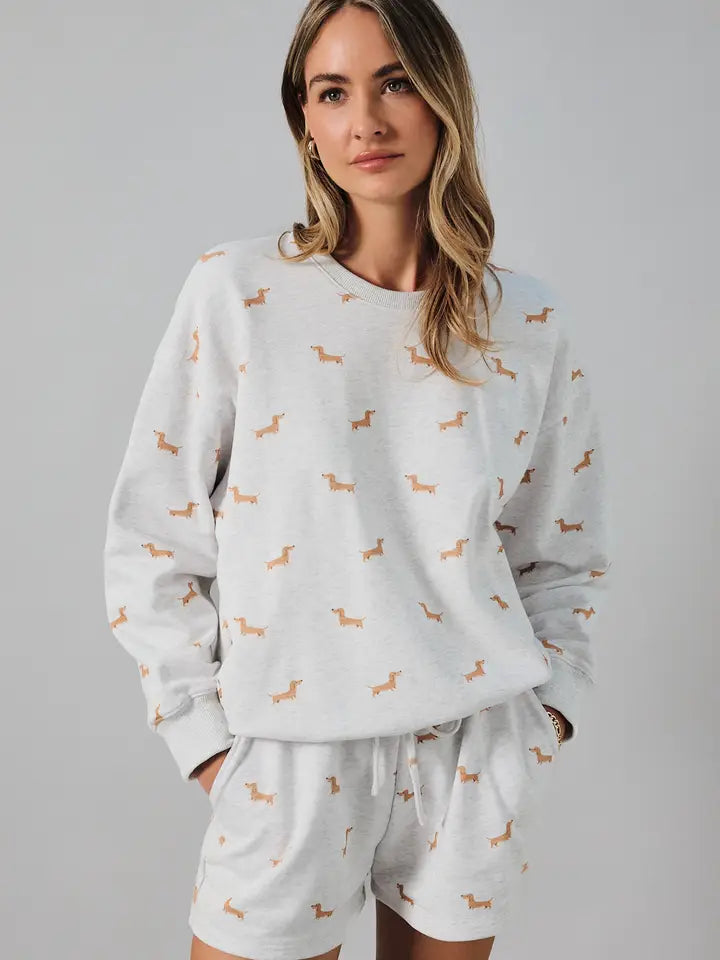 Dachshund  Print Lounge Sweatshirt