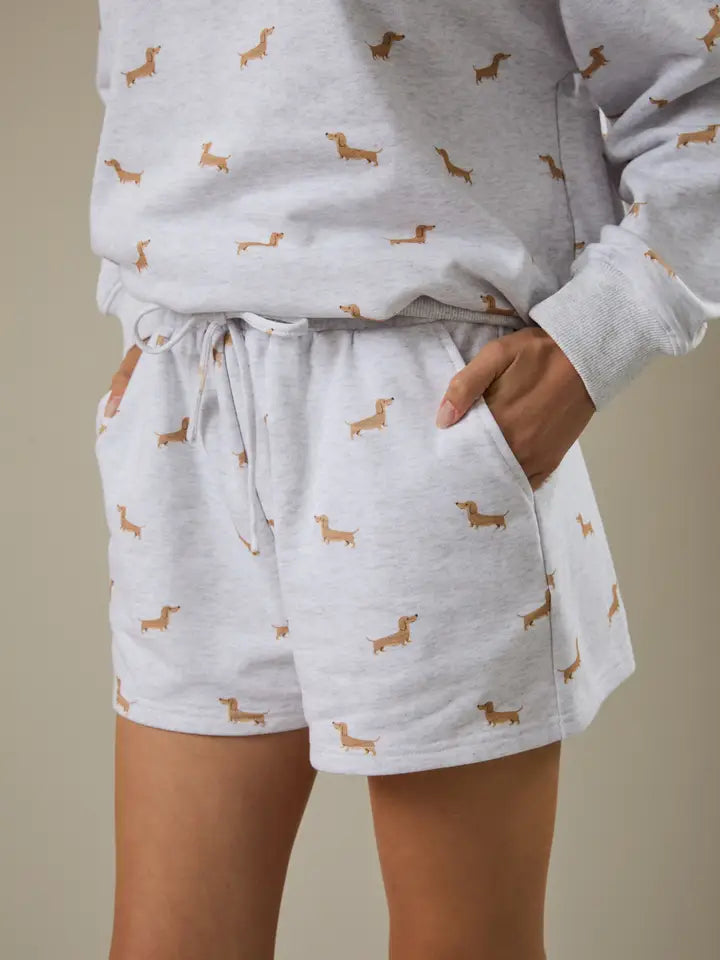 Dachshund Print Lounge Shorts