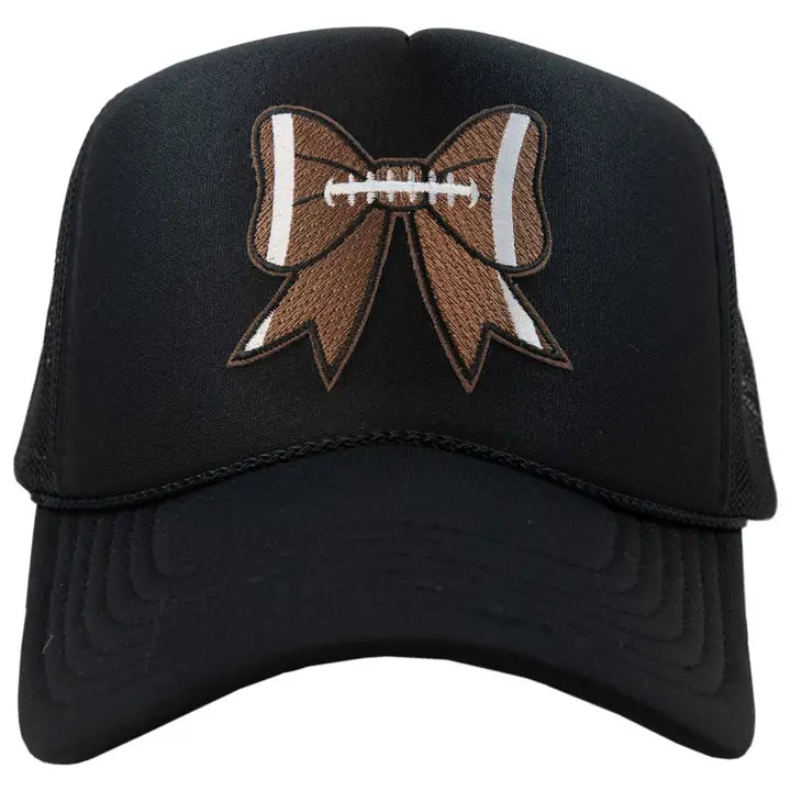 Football Bow Coquette Patch Foam Trucker Hat