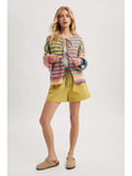 Rainbow Tie Front Knit Cardigan