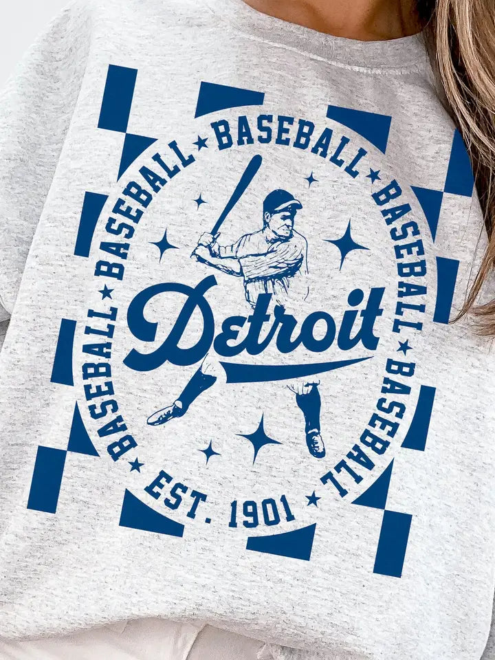 Detroit Tigers Retro Baseball Player Sweatshirt