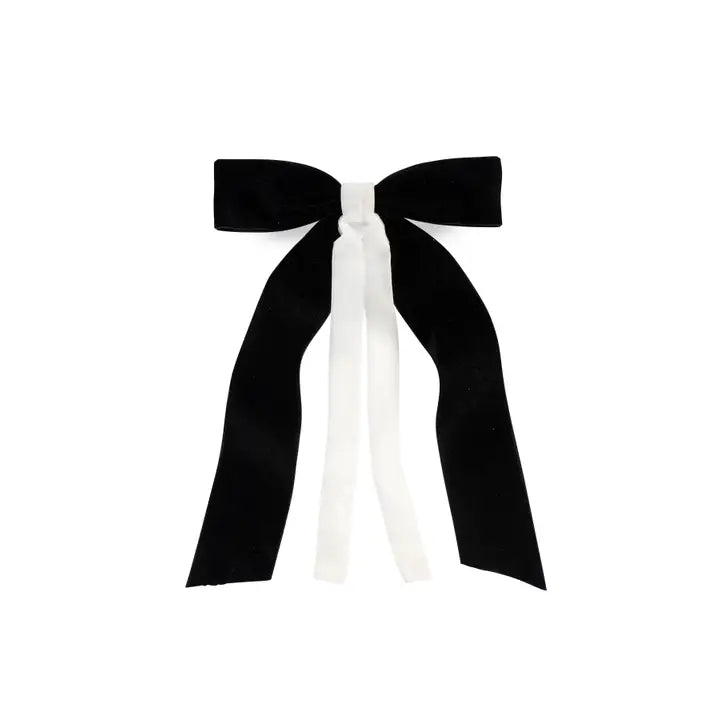 Two Tone Velvet Bow Clip