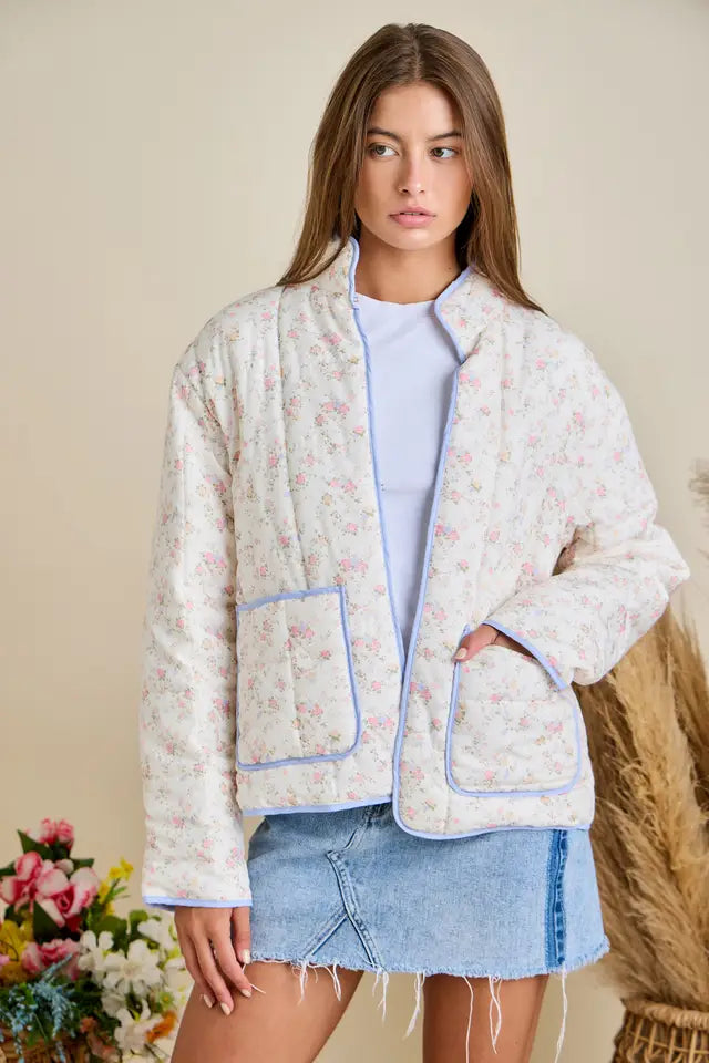 Soft Vintage Floral Quilted Jacket