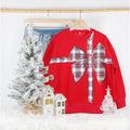 Ruby Red Plaid Bow Sweatshirt