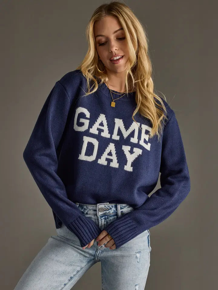 Navy Game Day Sweater