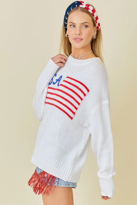 USA Stripe Flag Sweater
