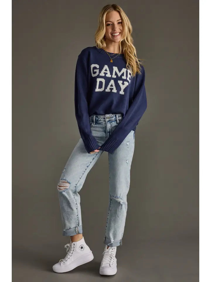 Navy Game Day Sweater