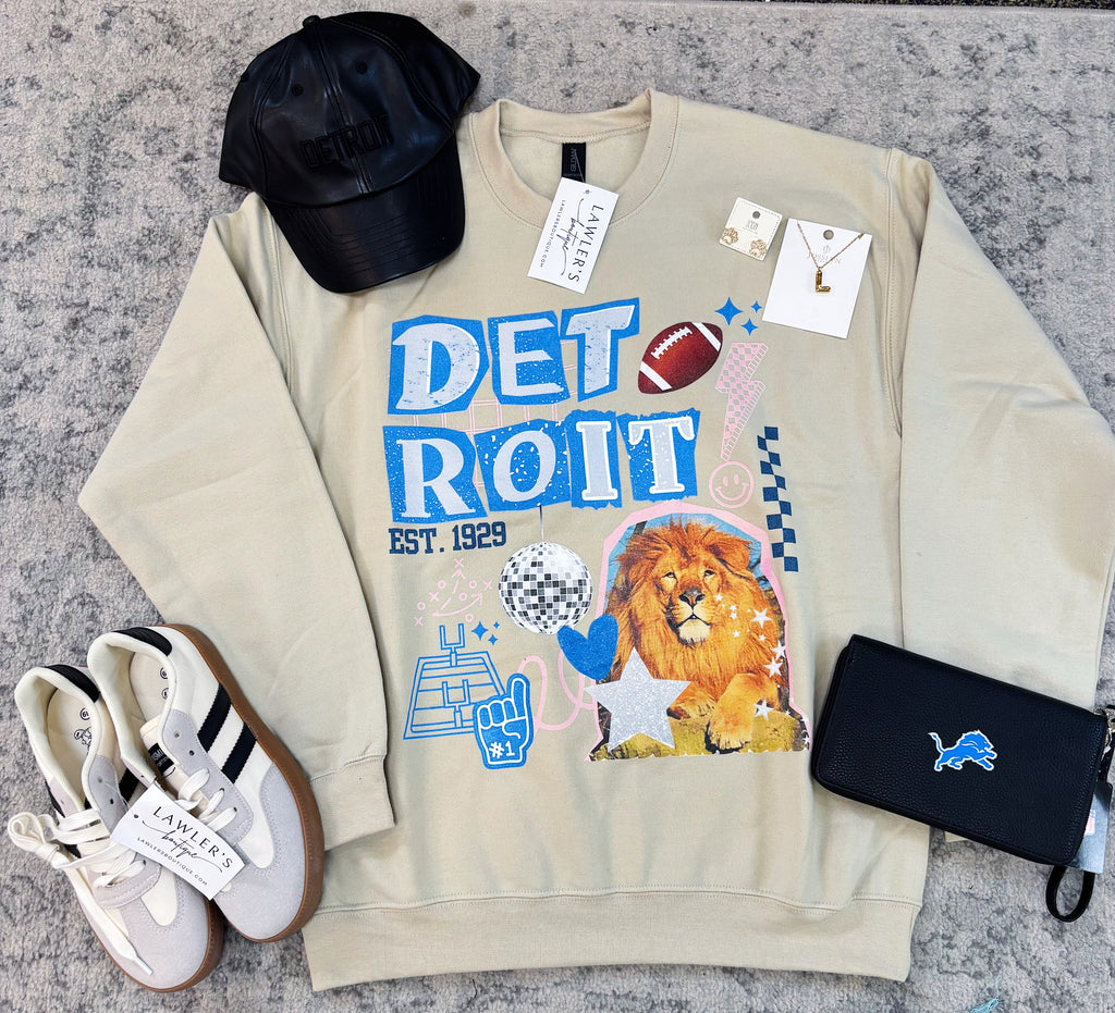 Detroit Lions Retro Graphic Sweatshirt