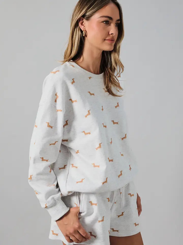 Dachshund  Print Lounge Sweatshirt