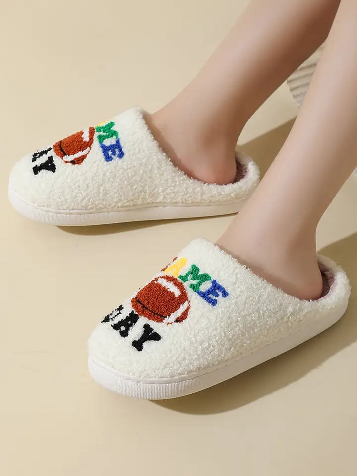 Game Day Plush Football Slippers
