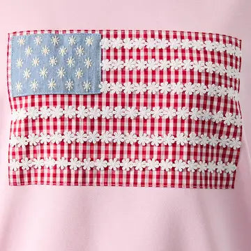 Pink Americana Flag Sweatshirt