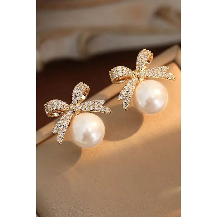 Pearl Bow Earrings