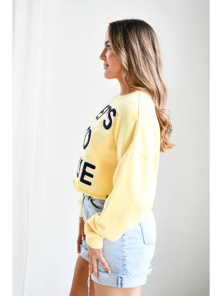 Let's Go Blue U of M Cropped Long-sleeved Tee