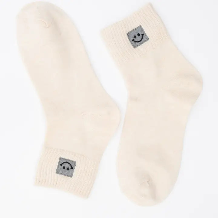 Happy Feet Embroidered Socks