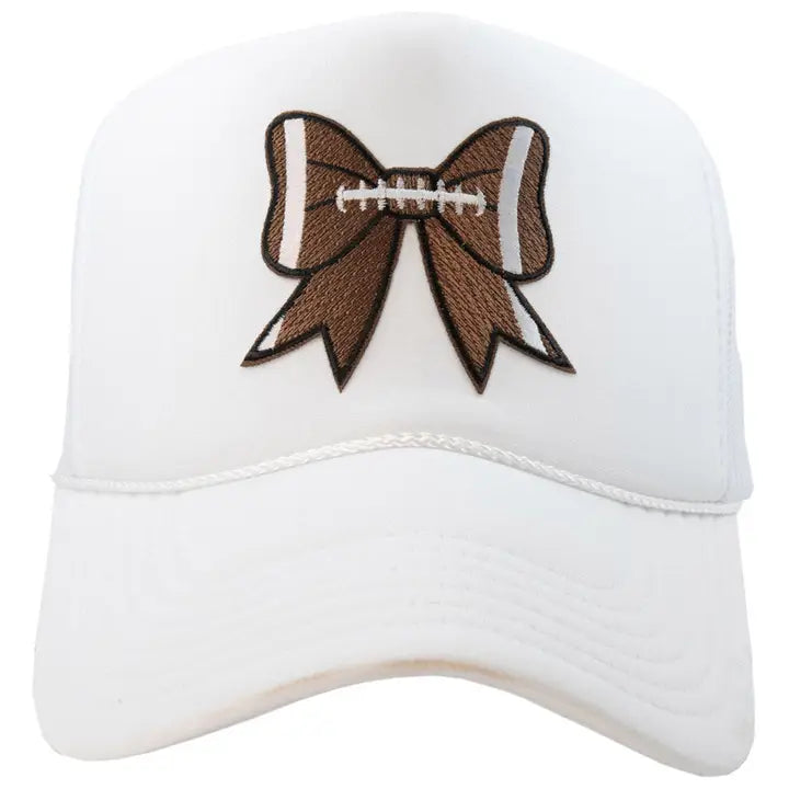 Football Bow Coquette Patch Foam Trucker Hat