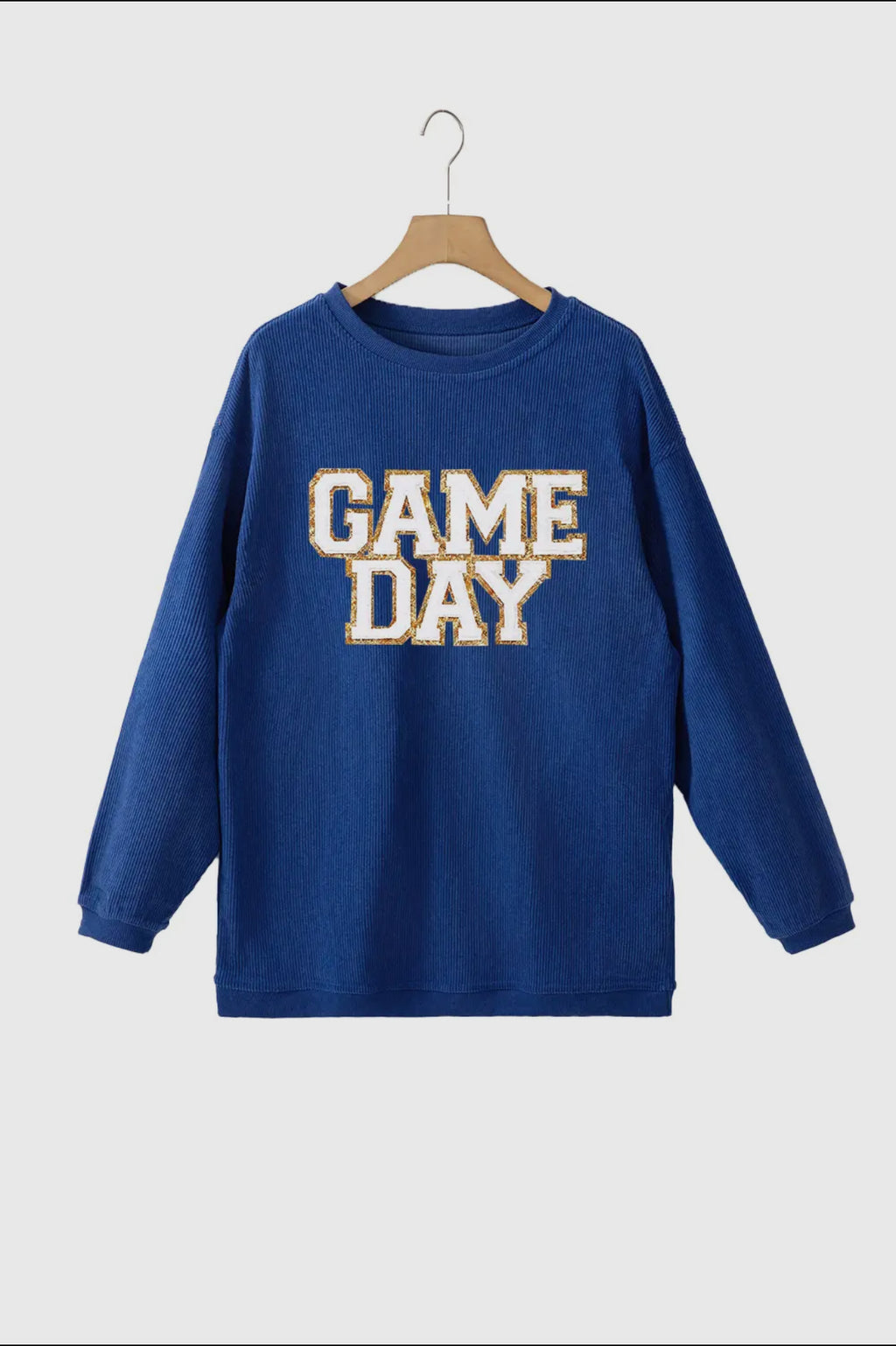 Blue Glitter Game Day Sweatshirt