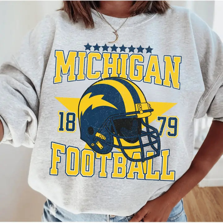 Michigan Football Helmet Sweatshirt
