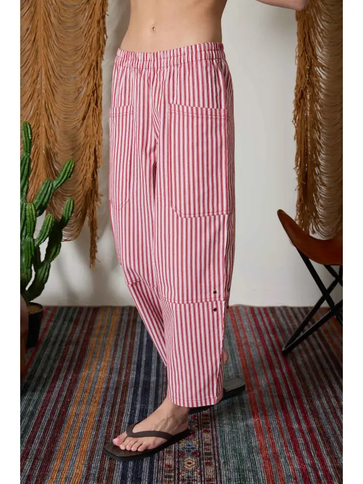 Red Stripe Wide Leg Pant