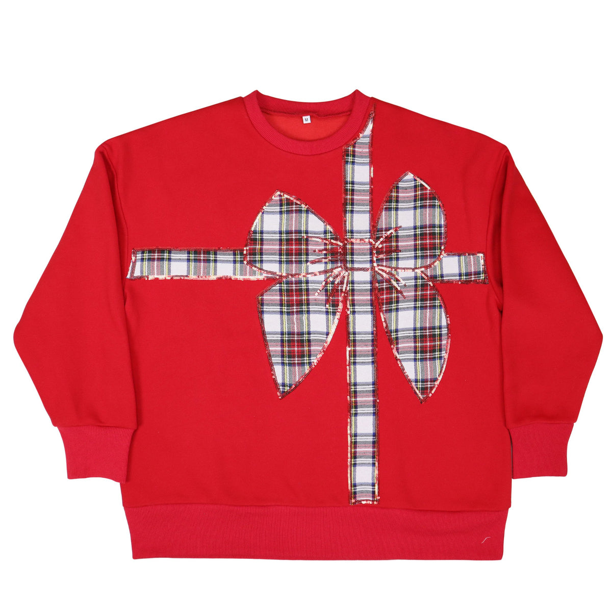 Ruby Red Plaid Bow Sweatshirt