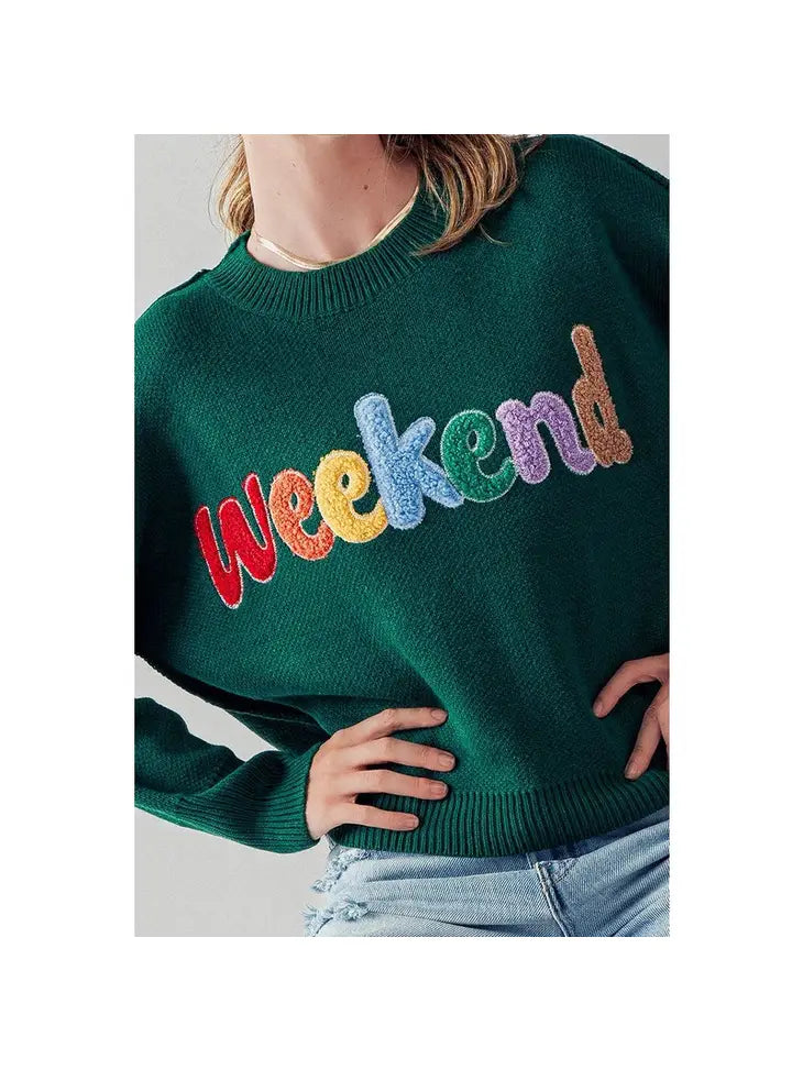 Weekend Ready Chenille Knit Pullover Sweater