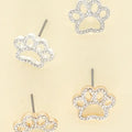 Paw Print Rhinestone  Earrings