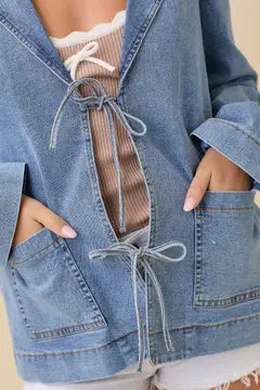 Front Tie Denim Jacket