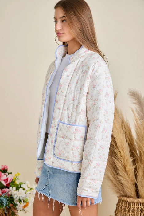 Soft Vintage Floral Quilted Jacket