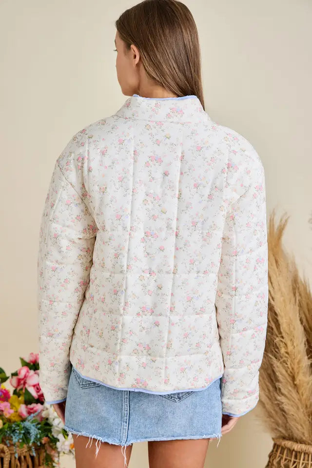 Soft Vintage Floral Quilted Jacket