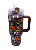 40oz Happy Halloween Tumbler w/Handle & Straw