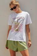 Matcha Iced Latte Graphic Tee & Striped Shorts Set