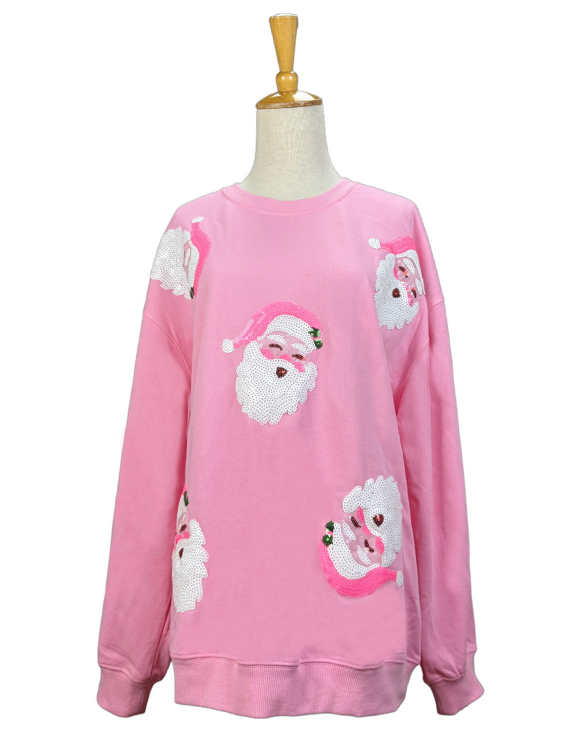 Merry Pinkmas Santa Sequin Sweatshirt