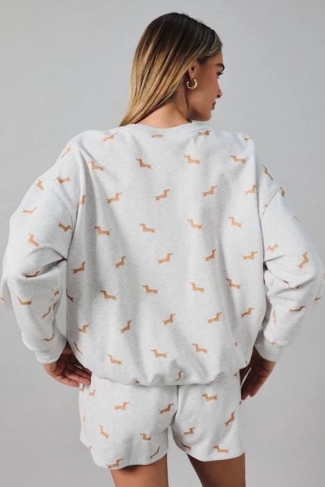 Dachshund  Print Lounge Sweatshirt