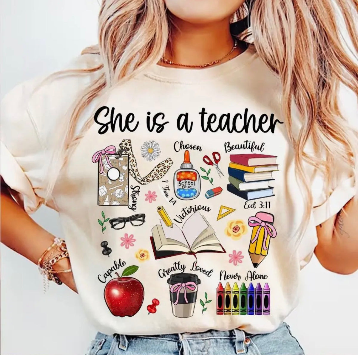 She Is a Teacher Graphic Tee