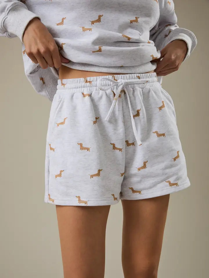 Dachshund Print Lounge Shorts