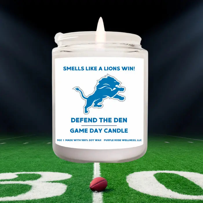 Detroit Lions Football Candle