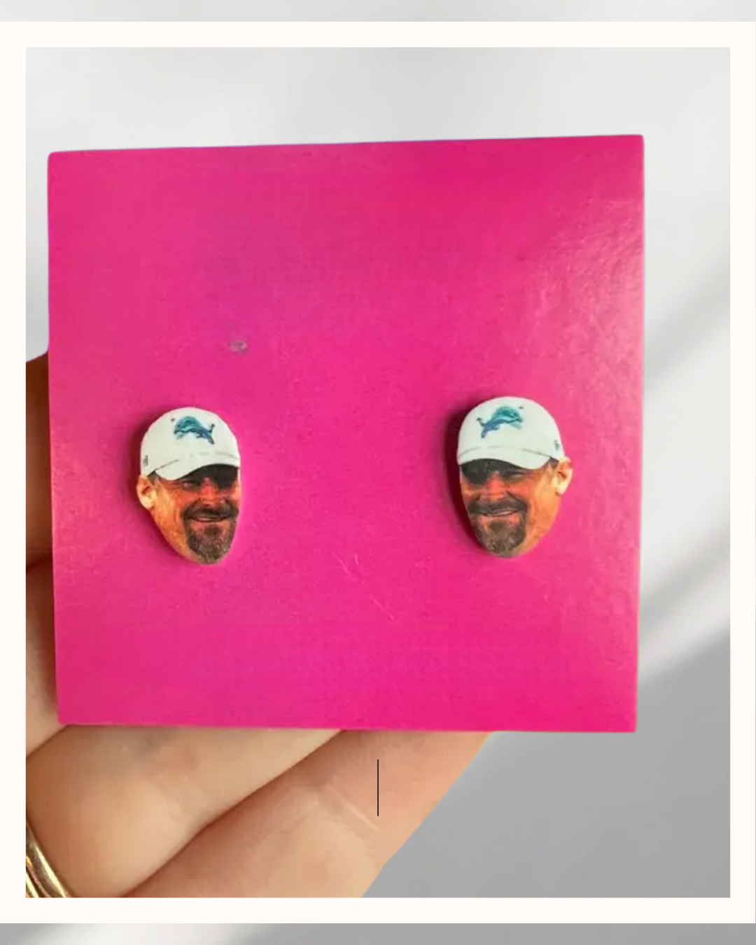 Coach Dan Campbell Detroit Lions Stud Earrings