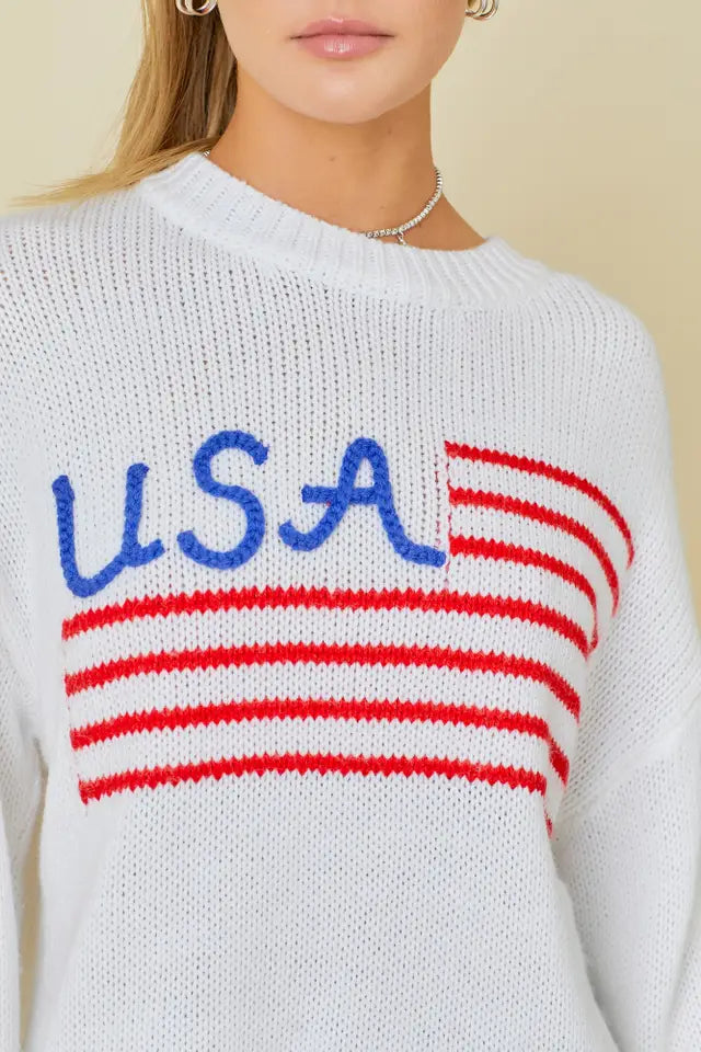 USA Stripe Flag Sweater