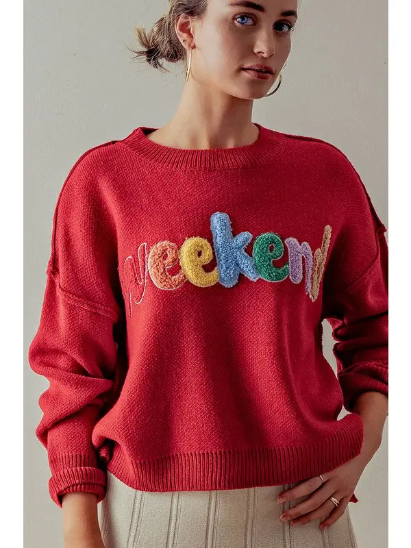 Weekend Ready Chenille Knit Pullover Sweater